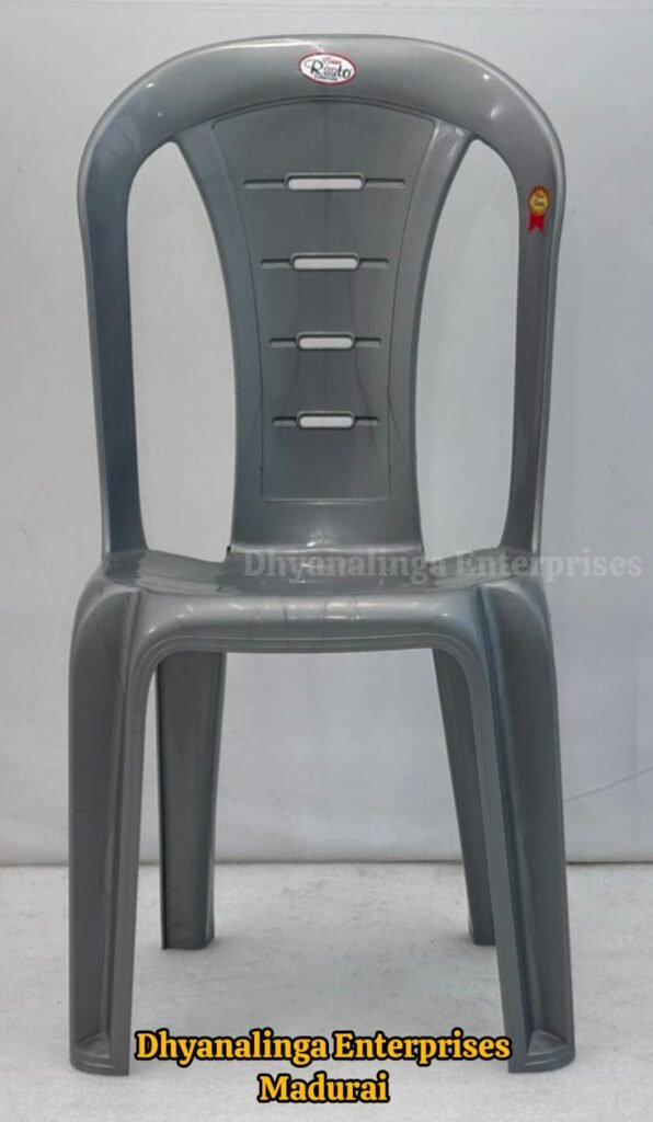 Plastic Armless Chair - Silver