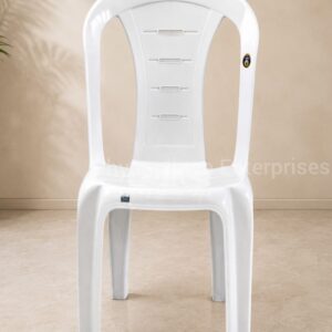 Plastic Armless Chair - White