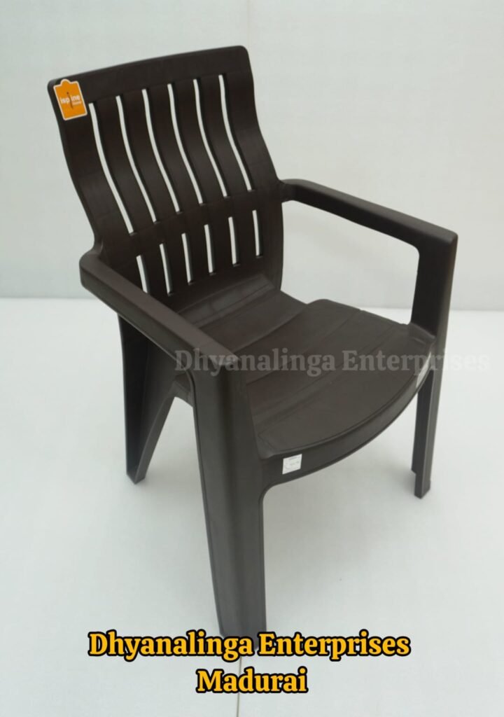 Plastic Chair with Armrest and Back Support
