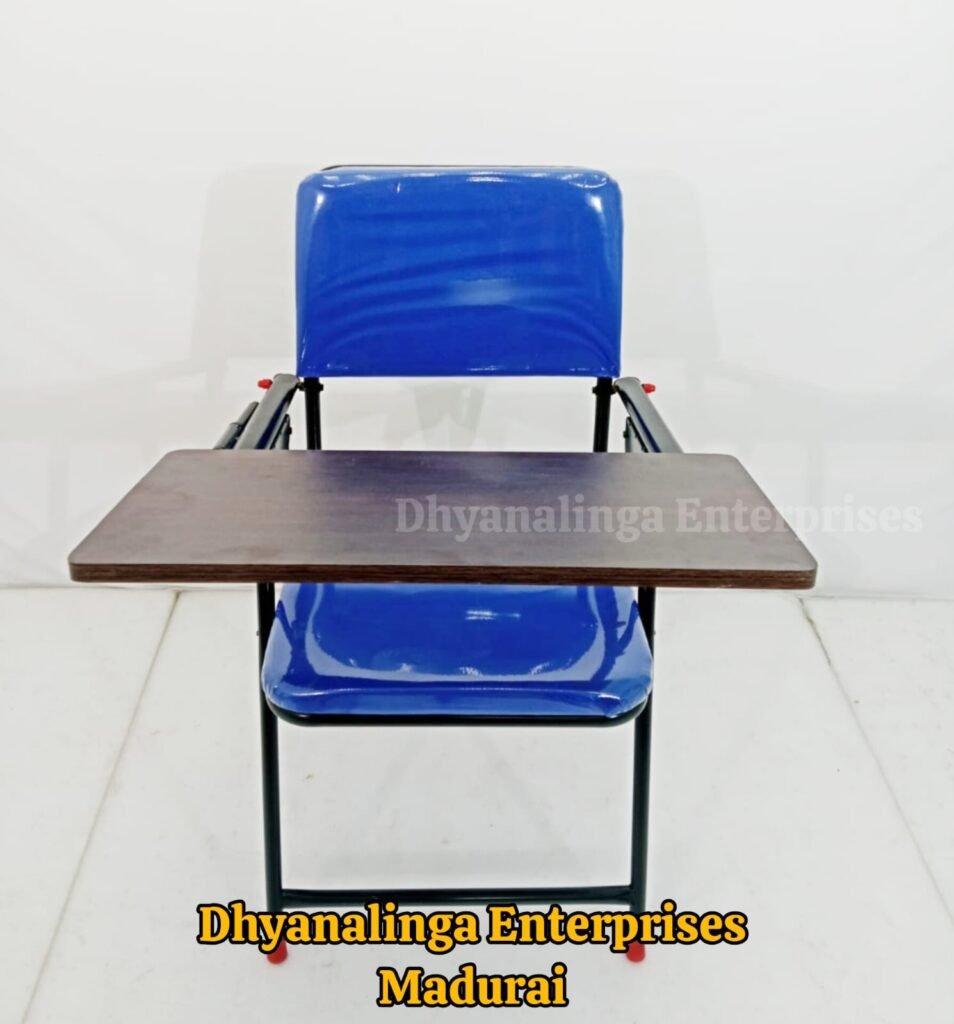 Folding study chair with writing pad