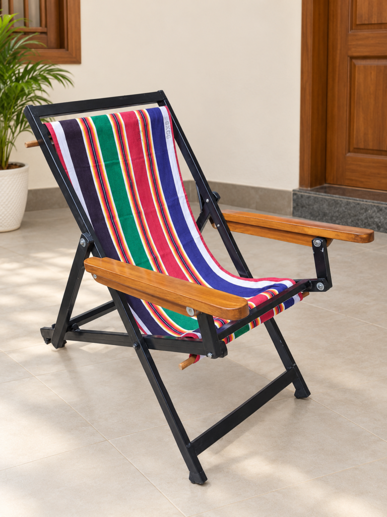 Steel frame easy chair